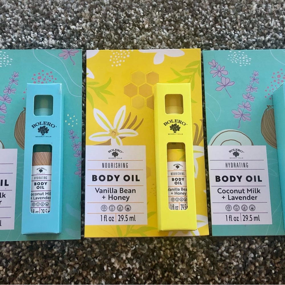 Bolero Coconut Milk & Lavender -&- Vanilla Bean & Honey Body Oil 3 pc Set